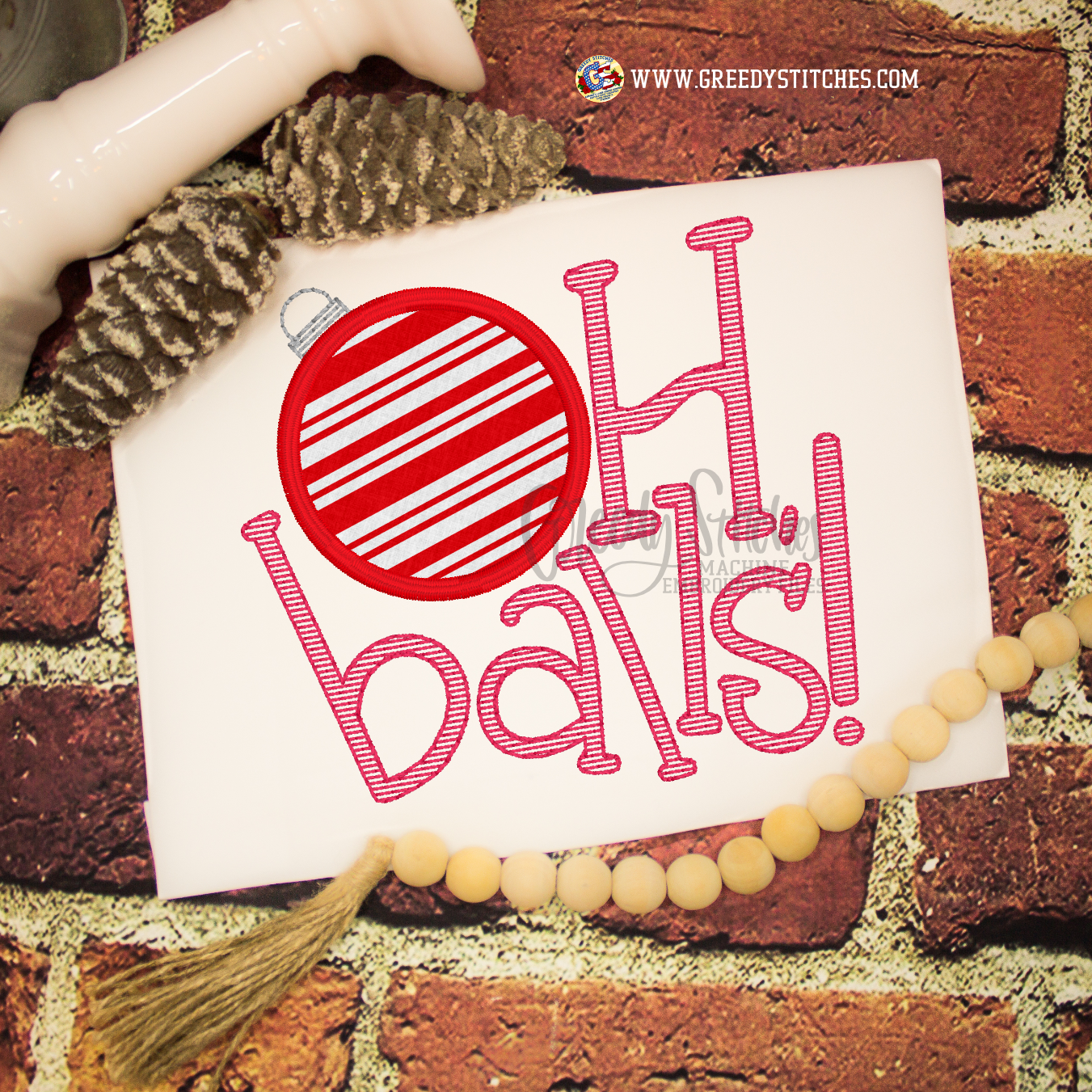 Oh Balls! Applique Sketch Machine Embroidery Design