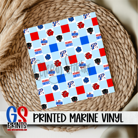 Pascagoula Panthers Checker Print Marine Vinyl