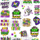 Mardi Gras Temporary Tattoos - Sheet 1