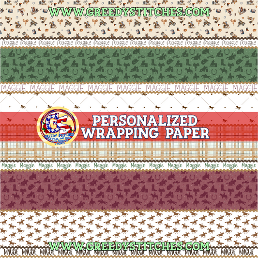 36" Barrel Racer Personalized Wrapping Paper