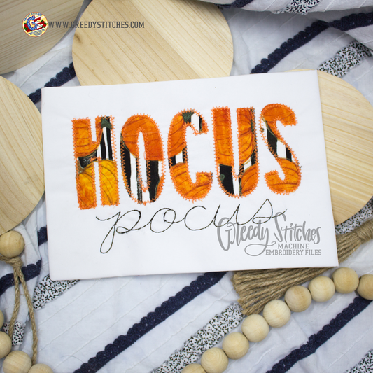 Hocus Pocus Applique Machine Embroidery Design