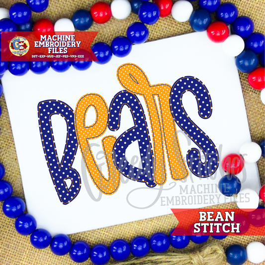 Bears Bean Stitch Applique Machine Embroidery