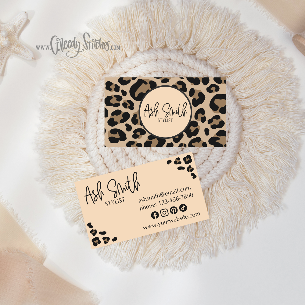 Leopard Print Business Cards