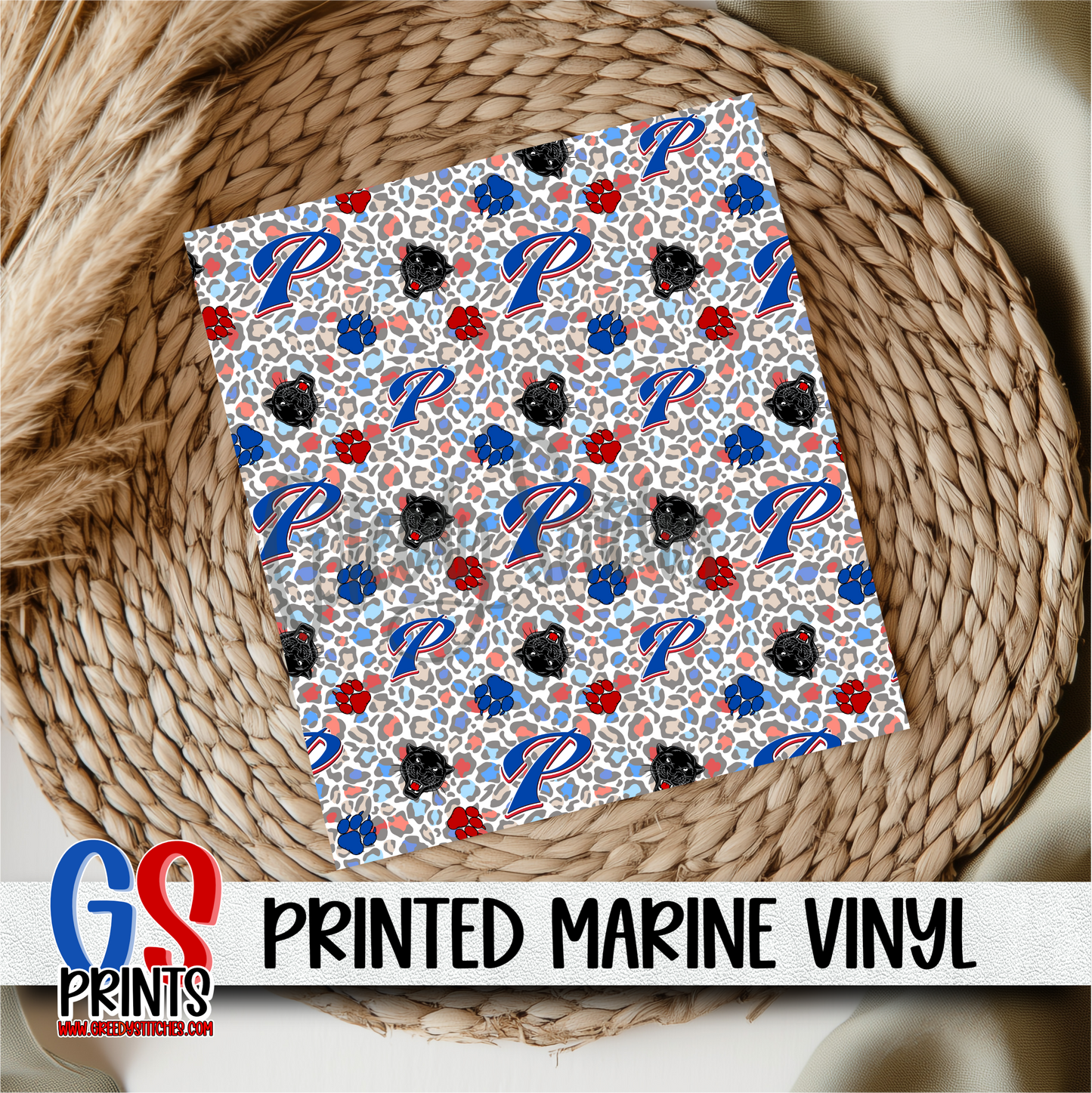 Pascagoula Panthers Leopard Print Marine Vinyl