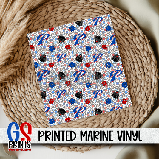 Pascagoula Panthers Leopard Print Marine Vinyl