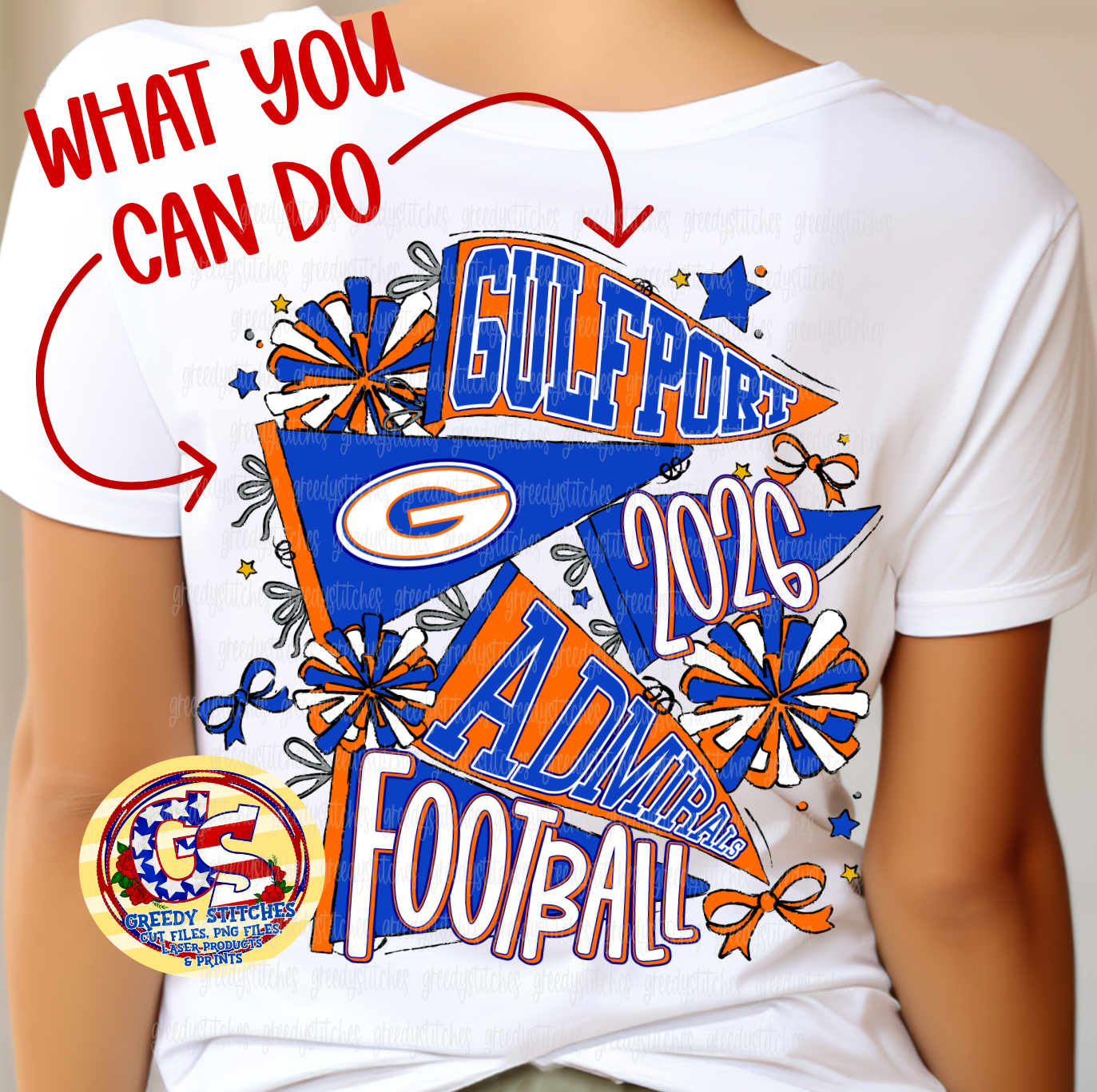 Royal Orange Spirit Pennants & Poms PNG - Homecoming PNG