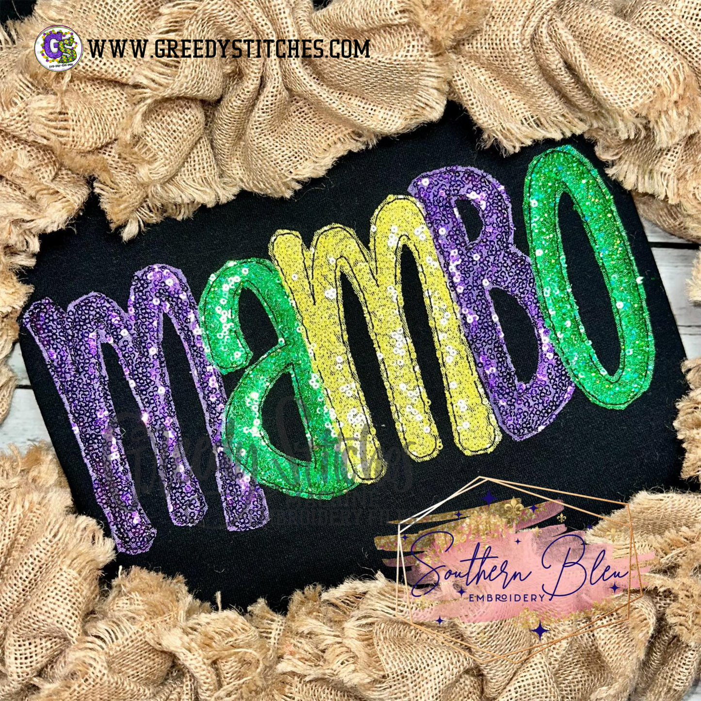 Mambo Bean Stitch Applique Machine Embroidery Design