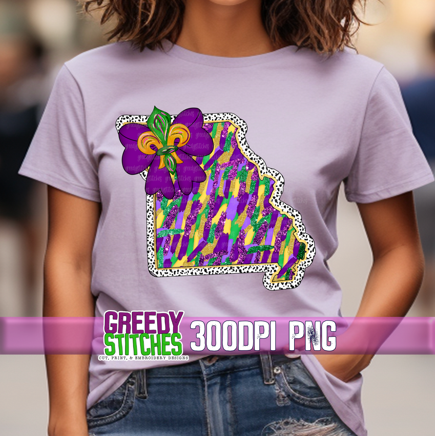 Missouri Mardi Gras Brush Strokes PNG - Mardi Gras