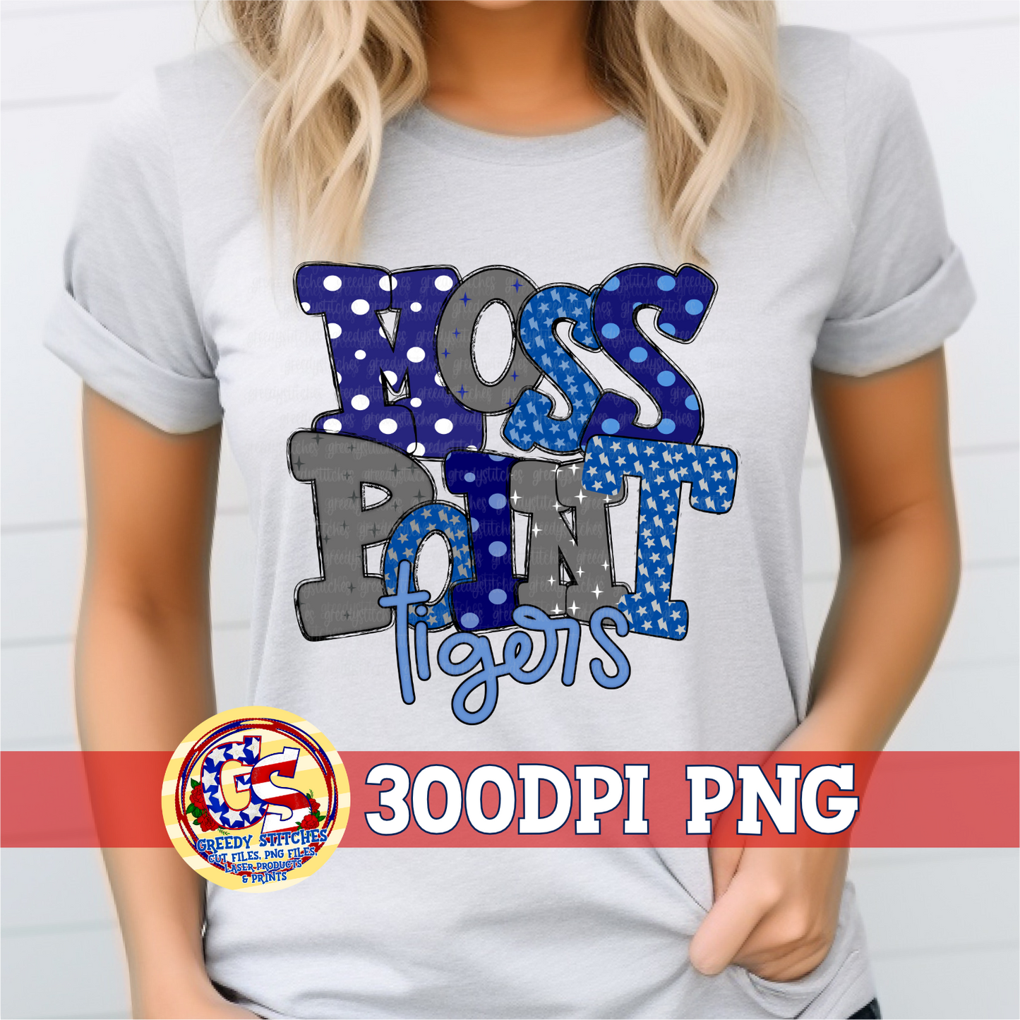 Moss Point Tigers Doodle PNG