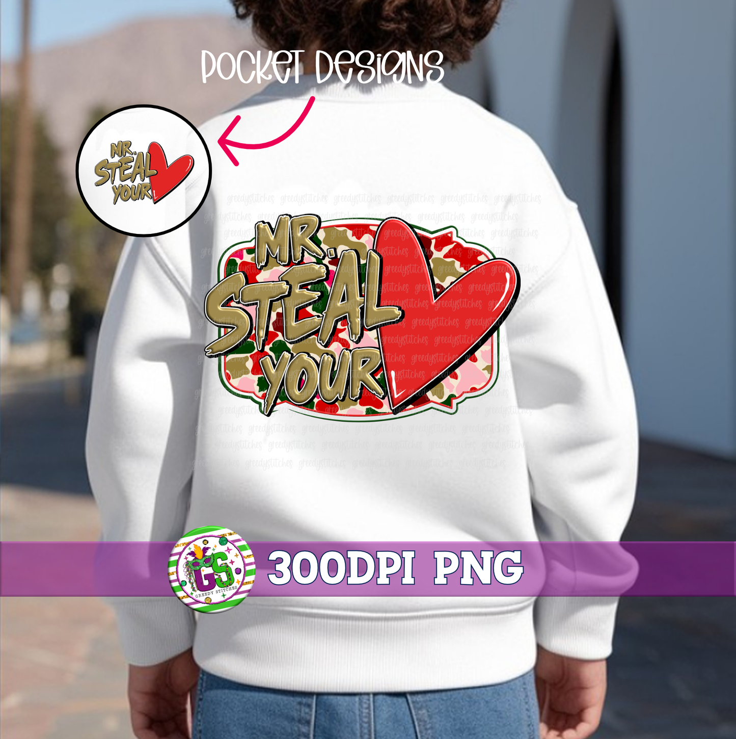 Mr. Steal Your Heart Duck Marsh Camo PNG - Valentine's Day