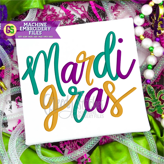 Mardi Gras Multicolor Machine Embroidery Design