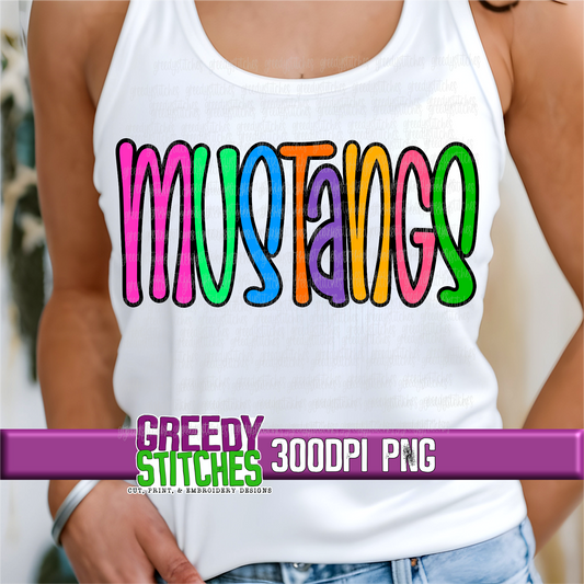 Neon Mustangs PNG