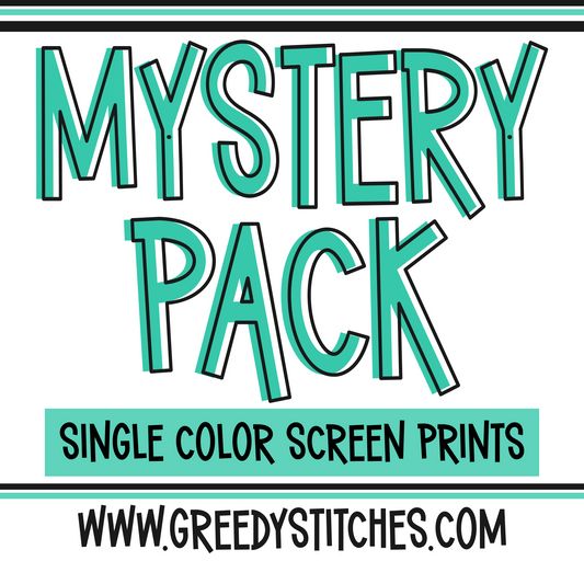Single Color Screen Print Transfer Mystery Pack