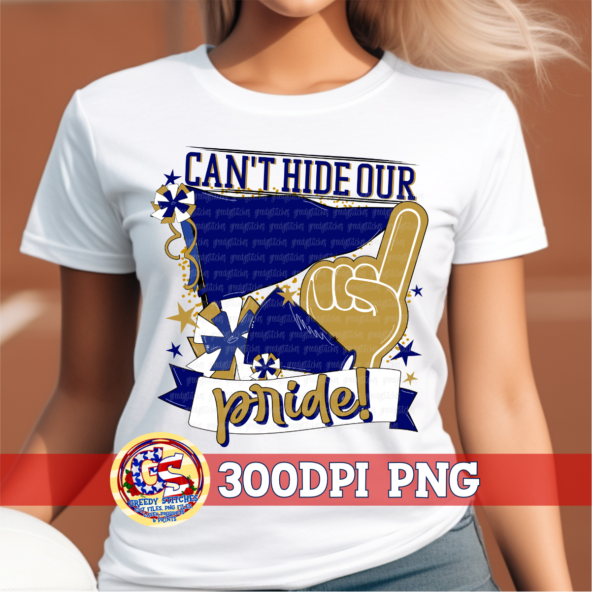 Can't Hide Our Pride Navy & Gold PNG