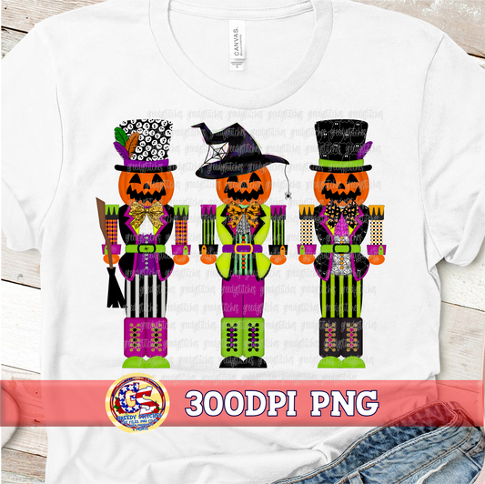 Halloween Nutcracker Trio PNG