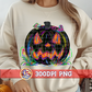 Hand Painted Neon Jack O Lantern PNG