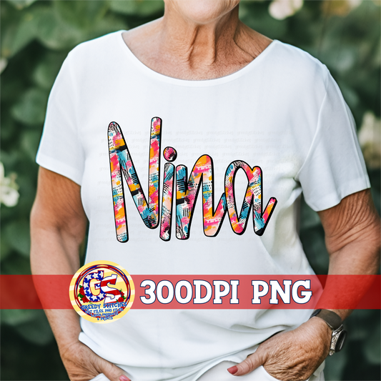 Nina Doodle Letters PNG