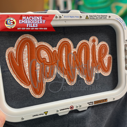 Nonnie Bean Stitch Double Applique Machine Embroidery Design