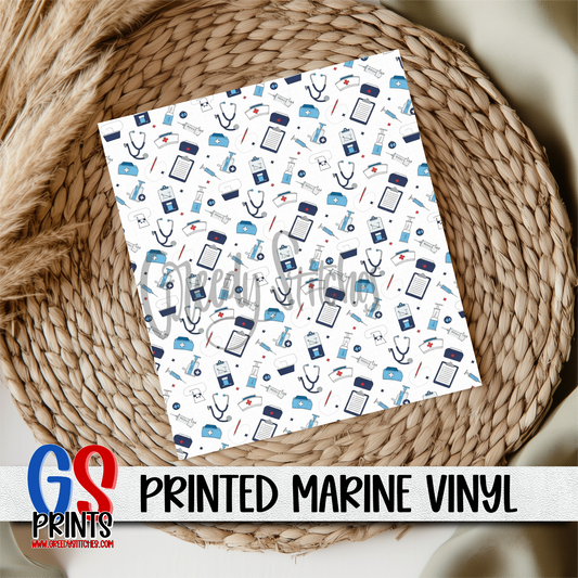 Nurse White Background Marine Vinyl
