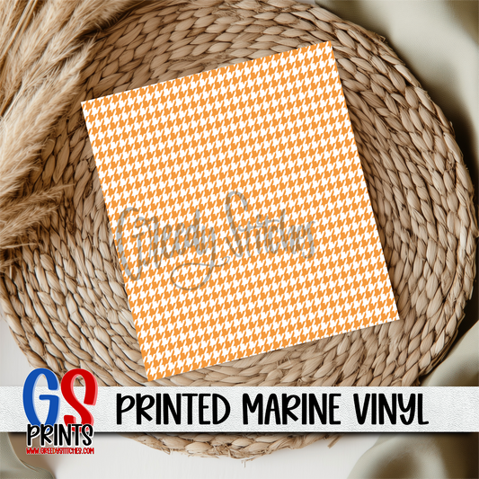 Orange Houndstooth Marine Vinyl