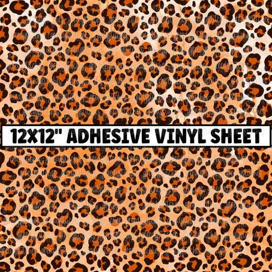 Orange and Brown Leopard Adhesive Vinyl