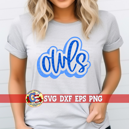 Owls Outline SVG DXF EPS PNG