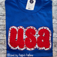 Groovy USA Double Applique Zig Zag Stitch Machine Embroidery Design