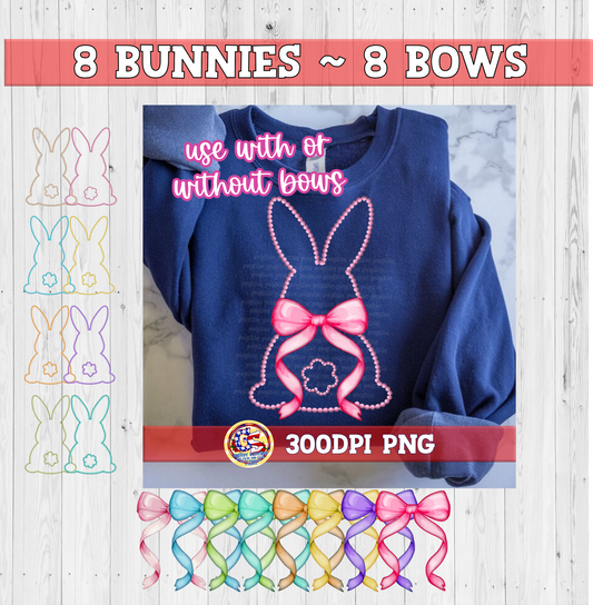 Pearl Bunny & Bow Bundle PNG - Easter PNG