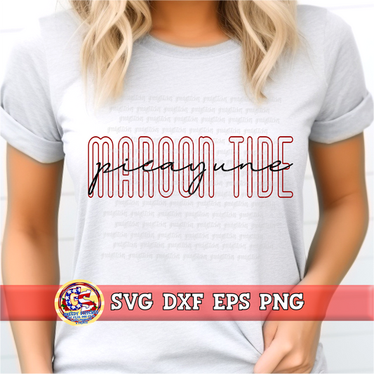Picayune Maroon Tide SVG DXF EPS PNG