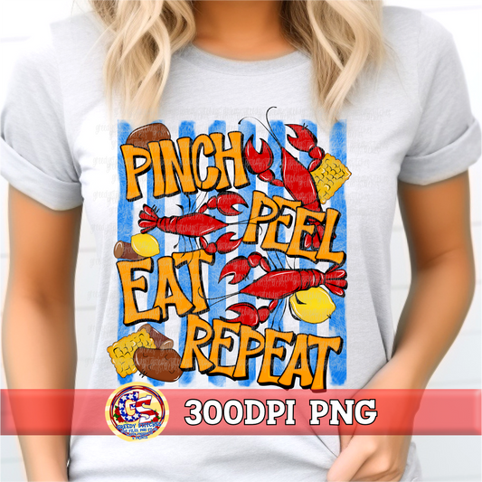 Pinch Peel Eat Repeat Crawfish PNG