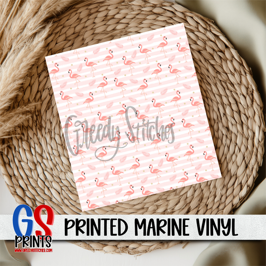 Flamingo Pink Stripes Marine Vinyl