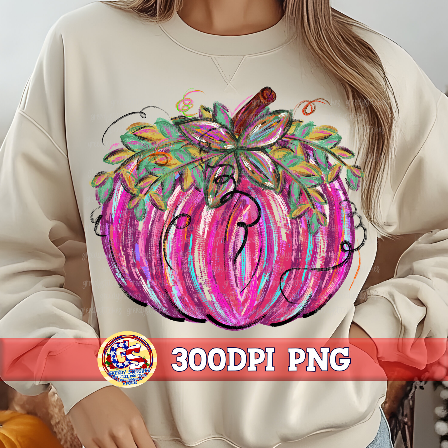 Hand Painted Pink Pumpkin PNG - Breast Cancer Awareness