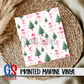 Pink Snowman Pine Trees Marine Vinyl