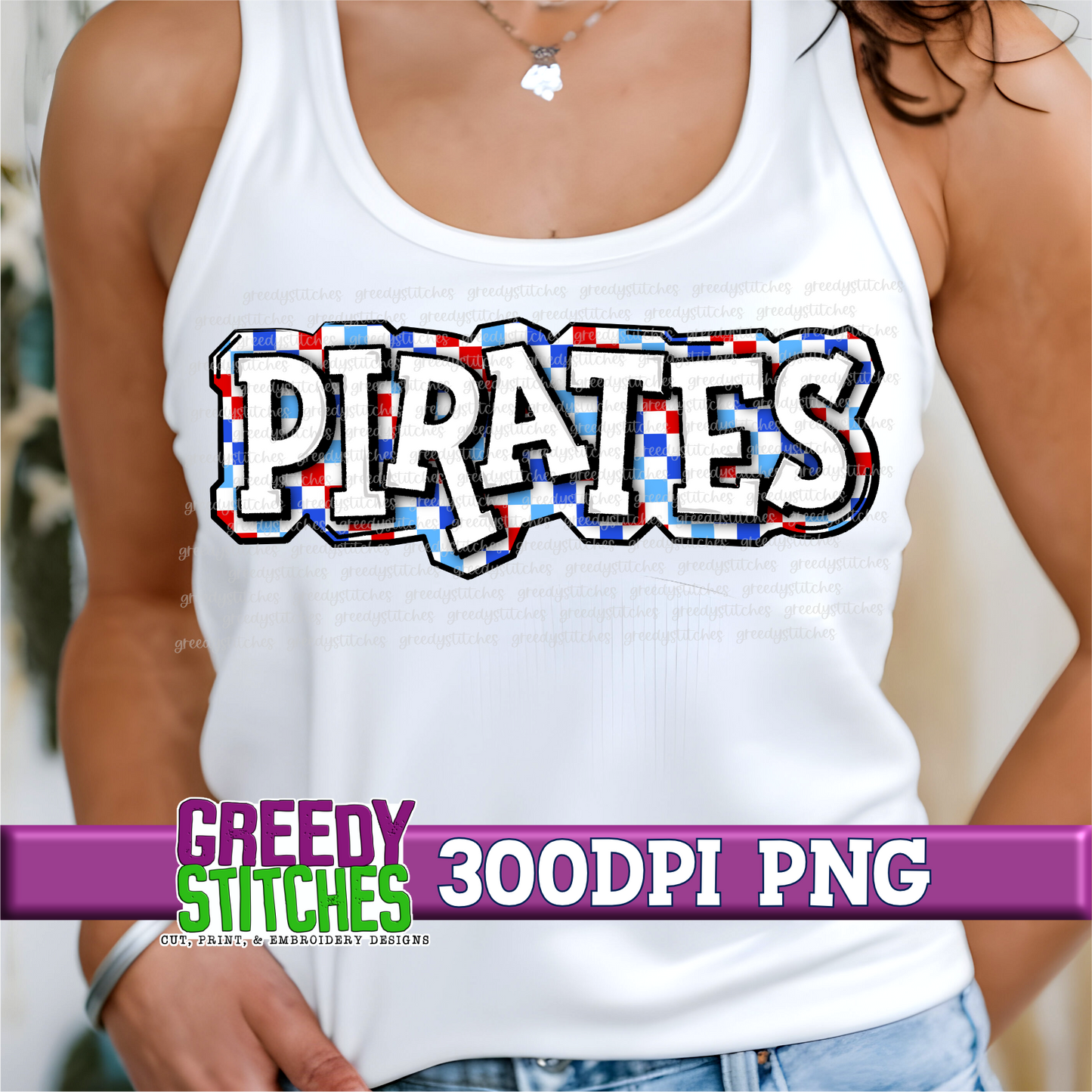 Checker Pirates Plate PNG - Red Royal
