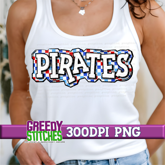 Checker Pirates Plate PNG - Red Royal
