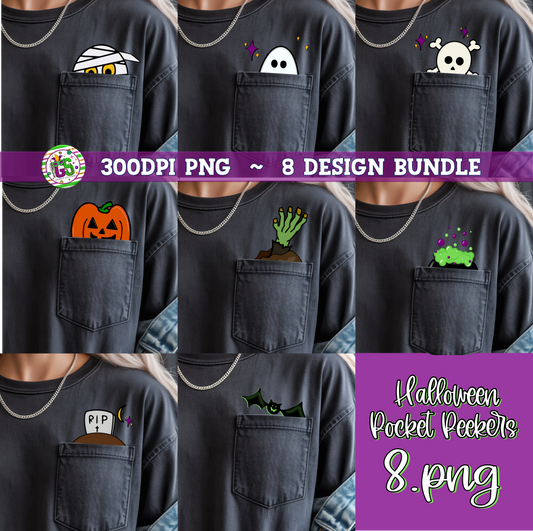 Halloween Pocket Peeker PNG Bundle