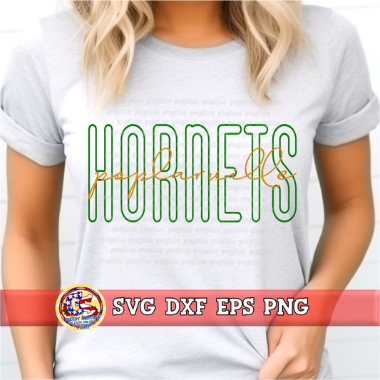 Poplarville Hornets SVG DXF EPS PNG