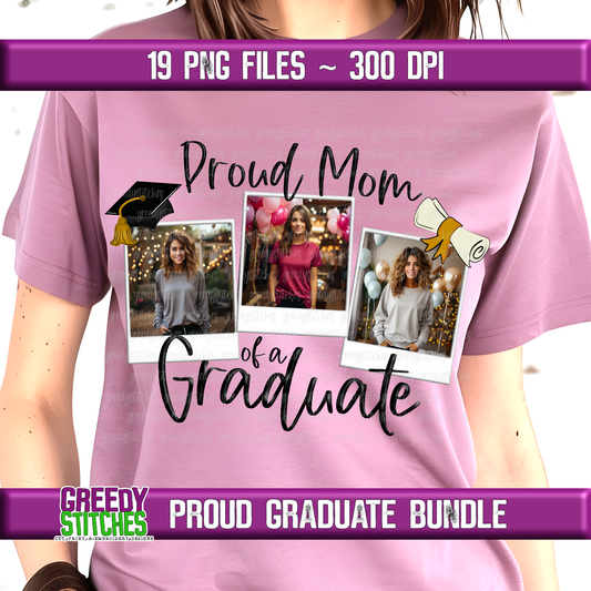 Proud Graduate with Spaces for Pictures PNG Bundle