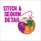 Faux Embroidery Sequin Pumpkin PNG For Sublimation