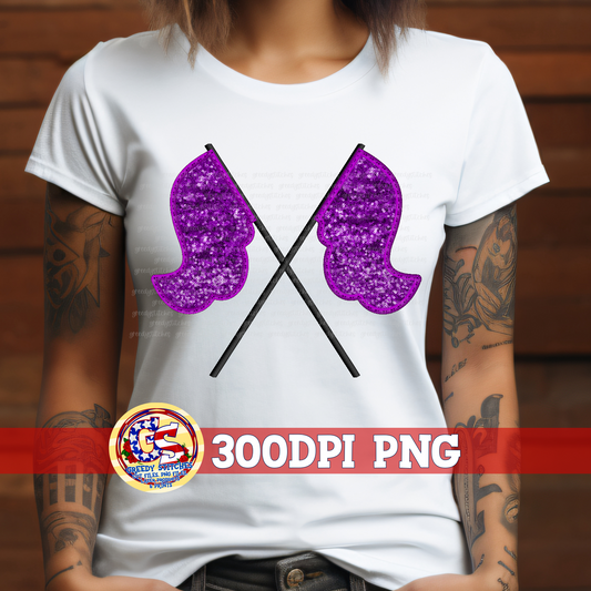 Color Guard Purple Faux Embroidery Sequins PNG