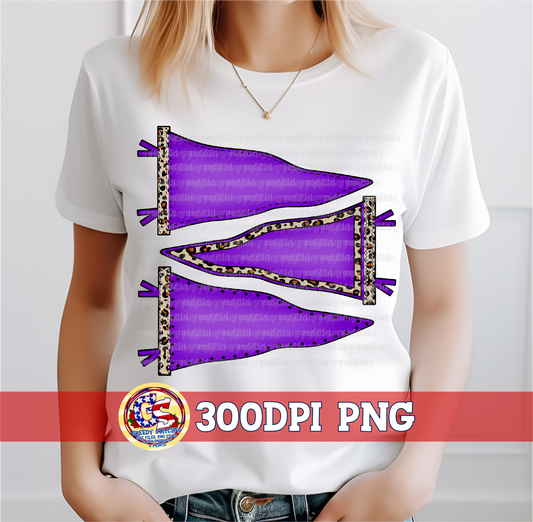 Purple Leopard Pennant Set PNG