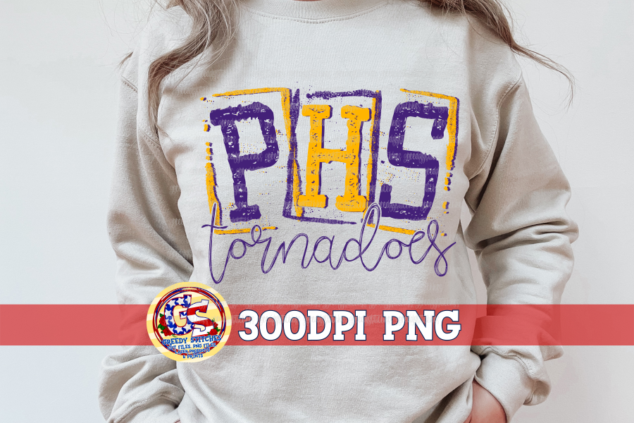 Purvis High School Tornadoes Stamp PNG for Sublimation