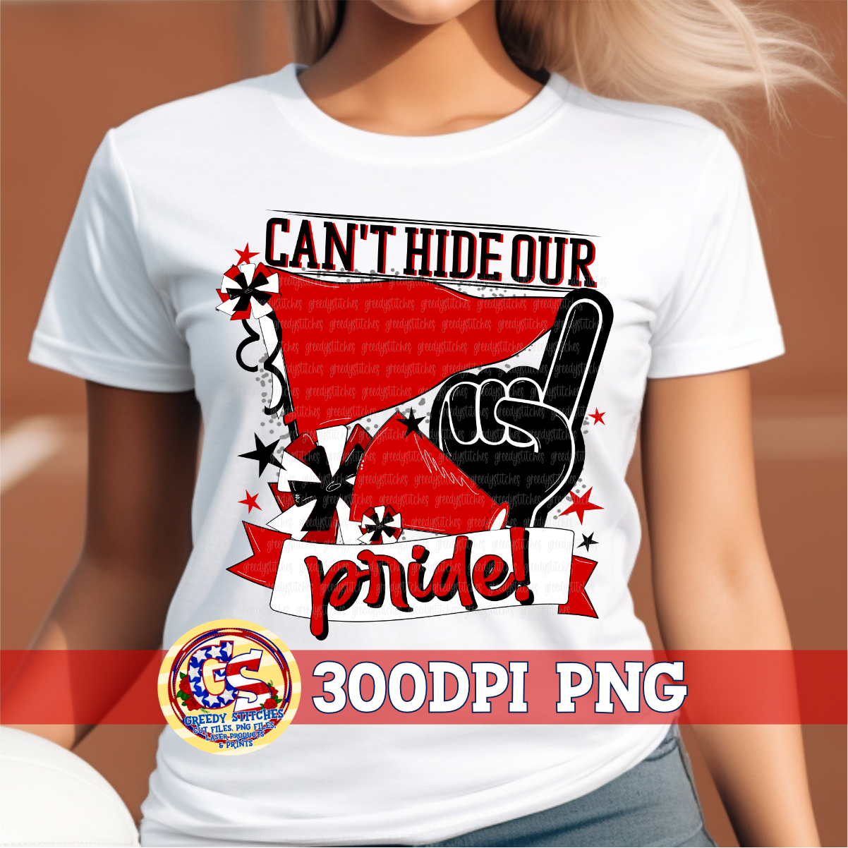 Can't Hide Our Pride Red & Black PNG
