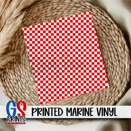 Red Checker Christmas Marine Vinyl