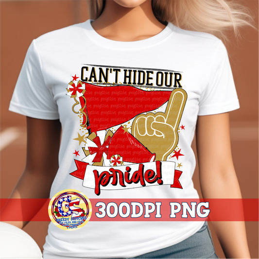 Can't Hide Our Pride Red Gold PNG