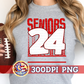 Seniors 24 Red Grey PNG for Sublimation