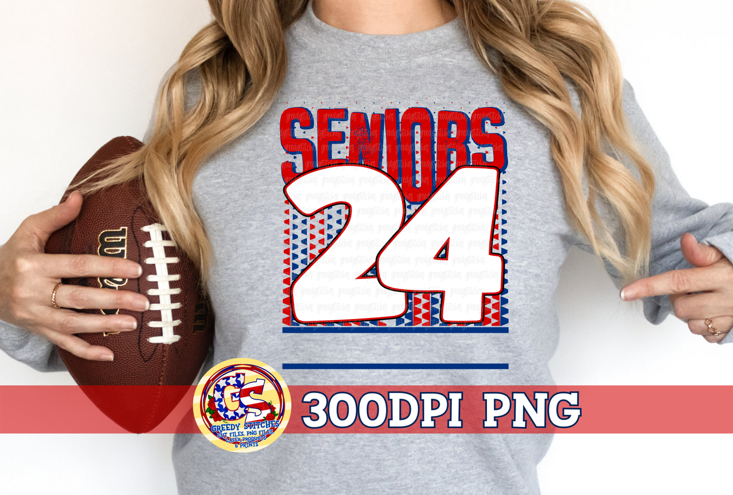 Seniors 24 Red Navy PNG for Sublimation