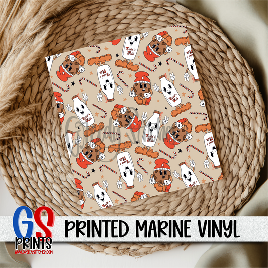 Retro Milk and Cookies Marine Vinyl