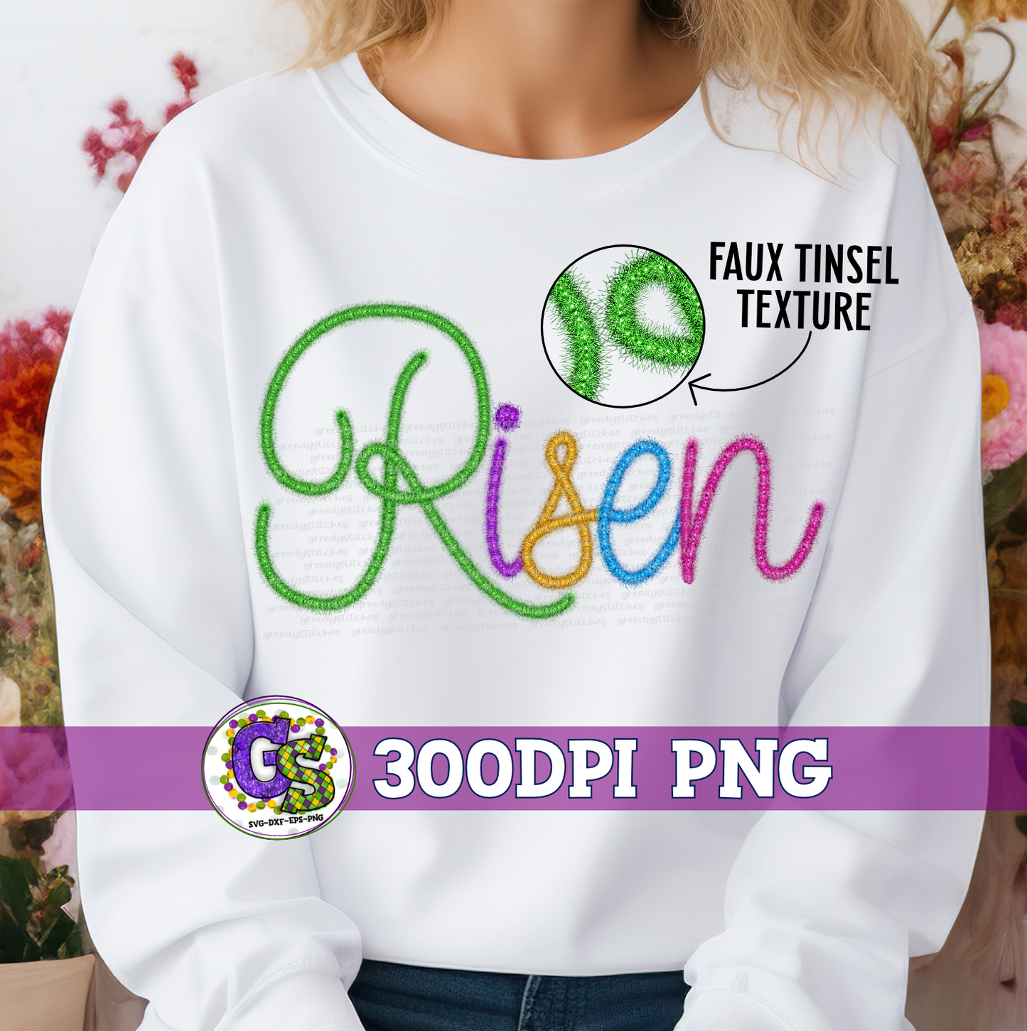 Risen Faux Tinsel PNG