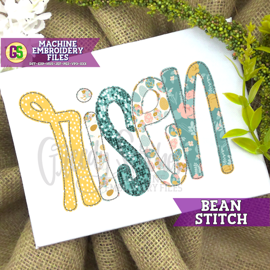 risen Bean Stitch Machine Embroidery Design - Easter